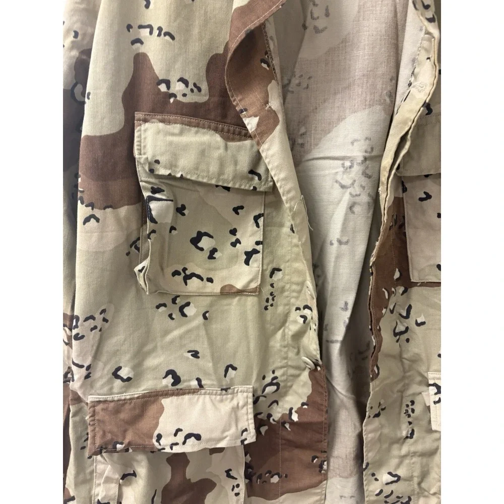 Vintage US Army Shirt Mens Large Short Desert Camo BDU Chocolate Chip Jacket